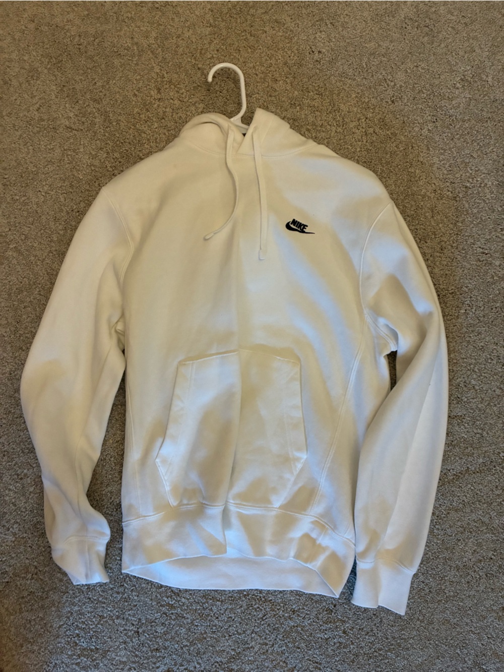Nike White Women's Pullover Hoodie with Black Logo